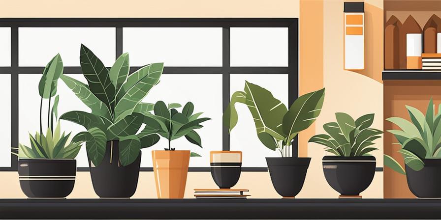 Libro abierto rodeado de café y plantas