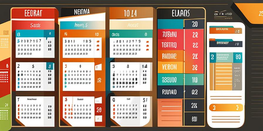 Calendario con colores para estudio eficiente
