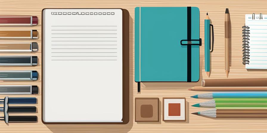 Lápiz y cuaderno de notas con anotaciones coloridas y ordenadas