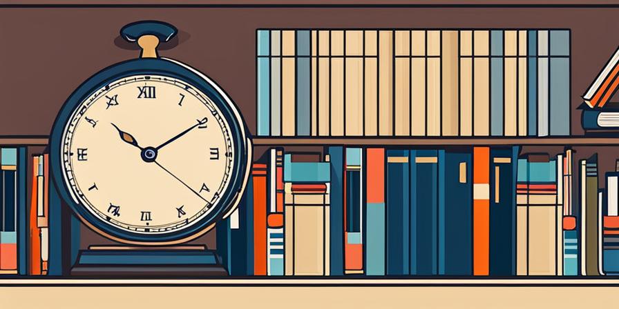Reloj despertador junto a libros y lista de tareas