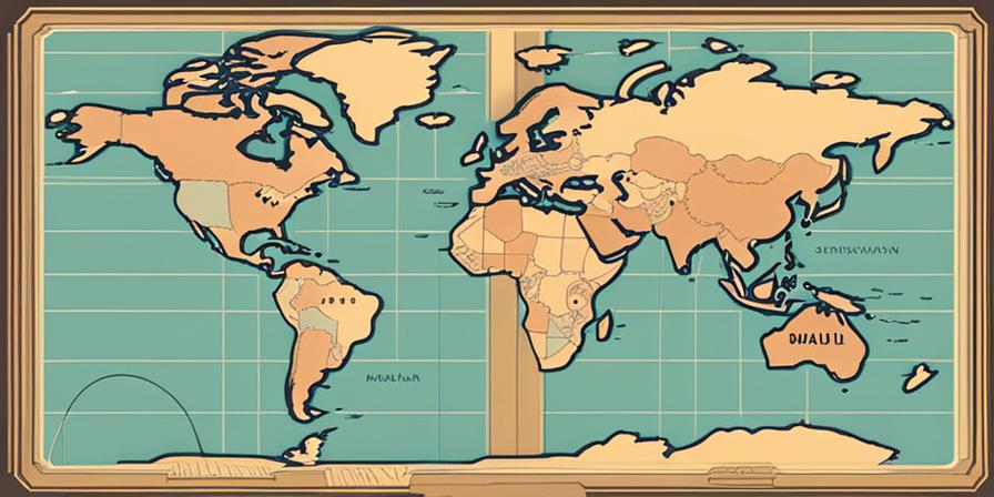 Tabla de navegación con brújula y mapa mundial