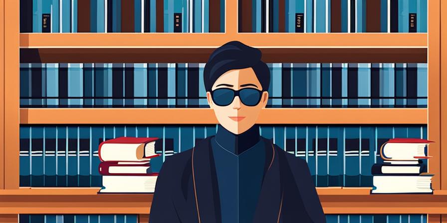 Estudiante estudia con gafas rodeado de libros